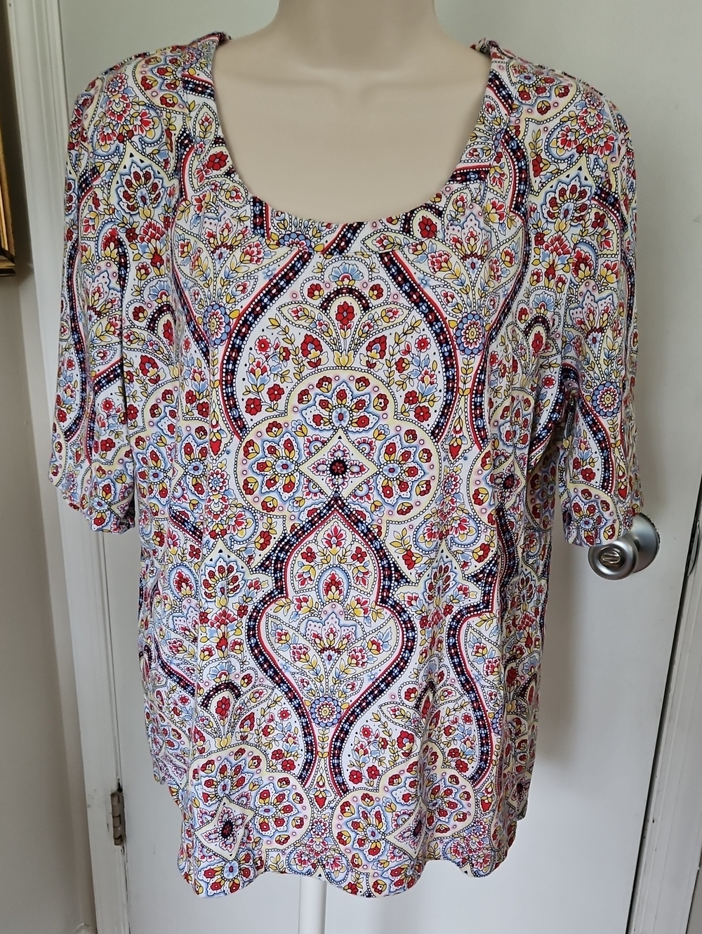 Talbots Paisley Multicolored Tee Size XL